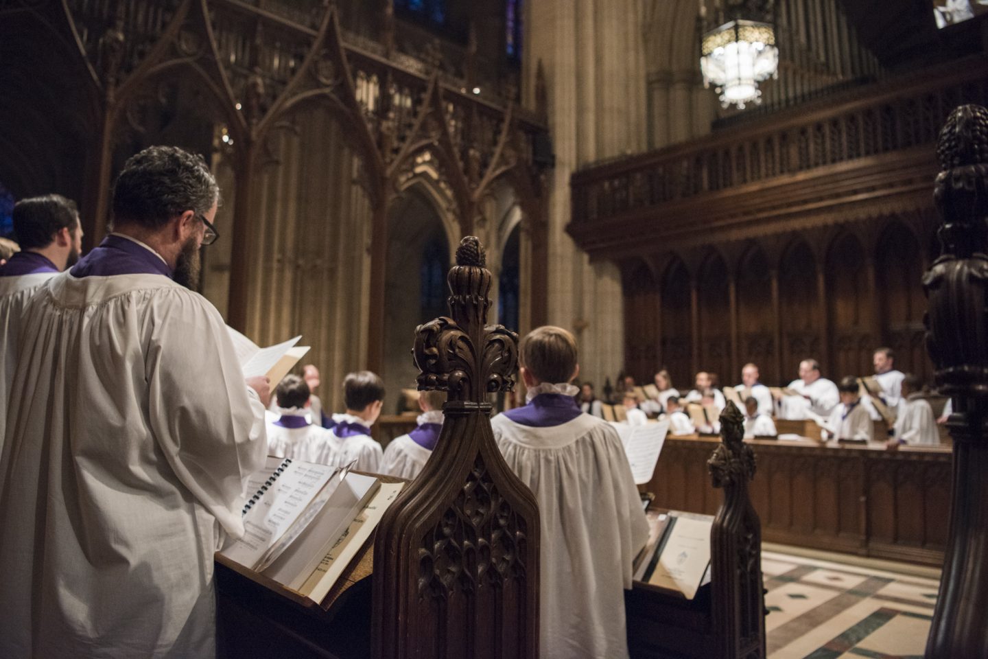 View of the Great Choir with choir singing