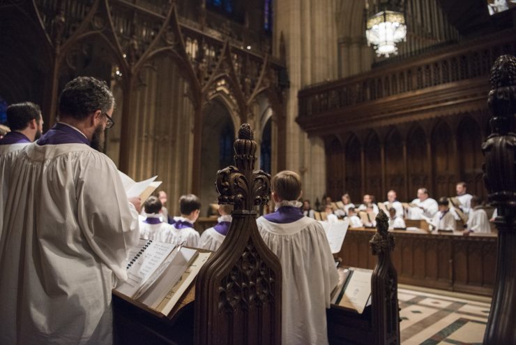 View of the Great Choir with choir singing