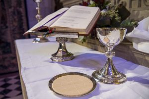 Altar prepared for the Eucharist