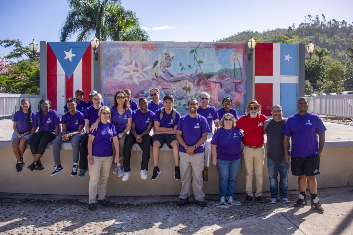 Outdoor group photo of Cathedral Scholars