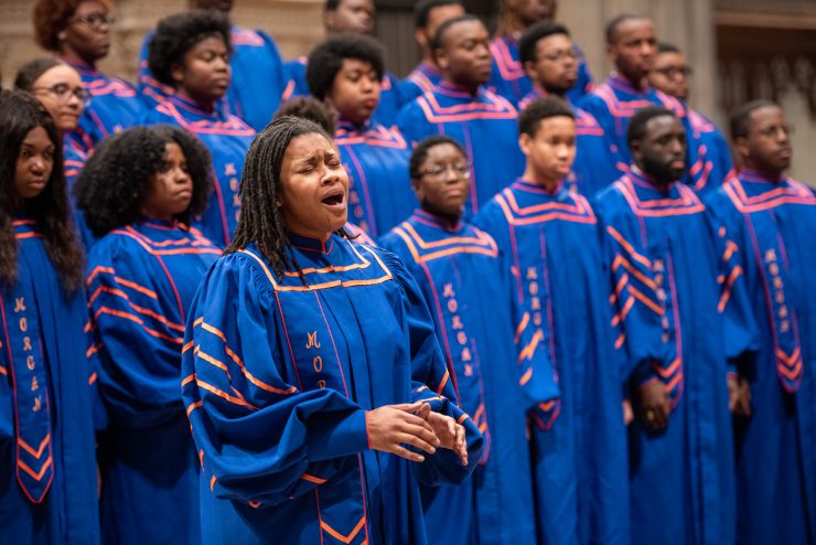 Visiting choir singing at the Cathedral