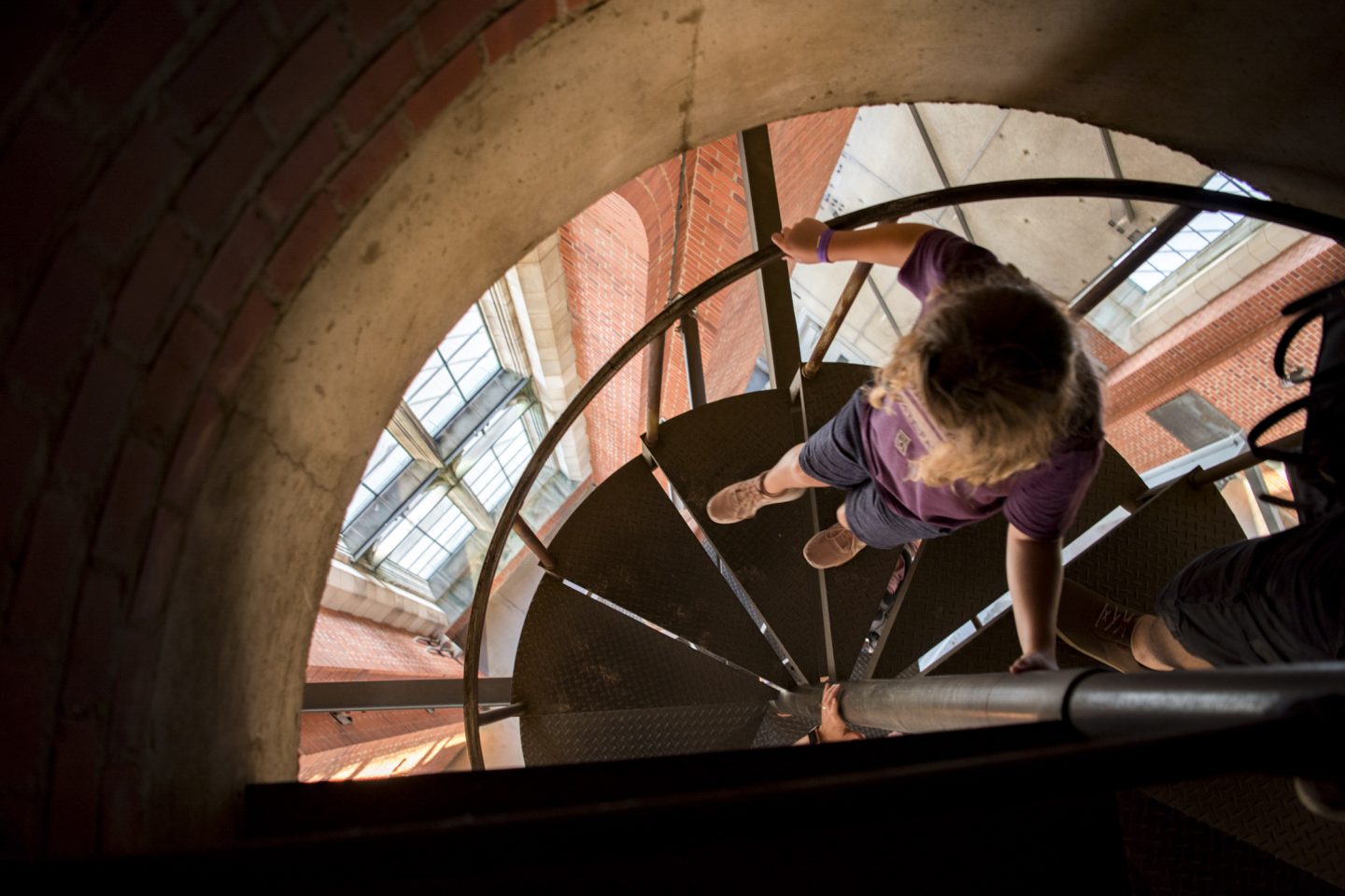 Visitors on a spiral staircase during a tour sightseeing tour at the Cathedral